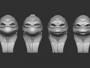 TURTLES NINJA 1990 FOR 3D PRINT BUSTS 3D Print Model