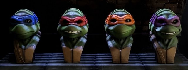 TURTLES NINJA 1990 FOR 3D PRINT BUSTS Model Cetak 3D .c4d .max .obj .3ds .fbx .stl .blend