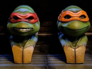 TURTLES NINJA 1990 FOR 3D PRINT BUSTS 3D Print Model