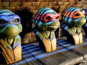 TURTLES NINJA 1990 FOR 3D PRINT BUSTS 3D Print Model