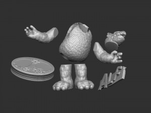 ALF Alien Life Form ASSEMBLE FOR 3D PRINT STL TWO OPTIONS Modèles 3D en vedette