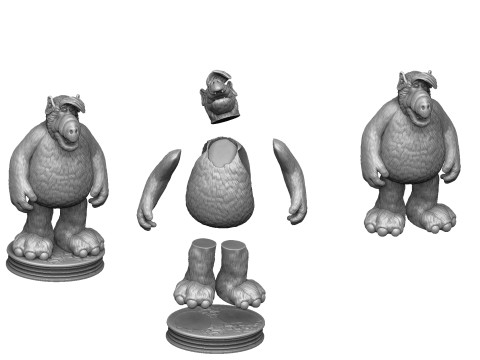 ALF Alien Life Form ASSEMBLE FOR 3D PRINT STL TWO OPTIONS Modèles 3D en vedette