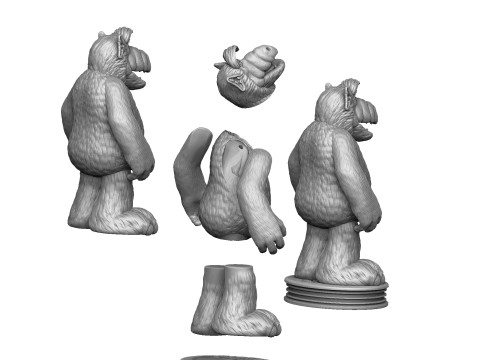 ALF Alien Life Form ASSEMBLE FOR 3D PRINT STL TWO OPTIONS Modèles 3D en vedette