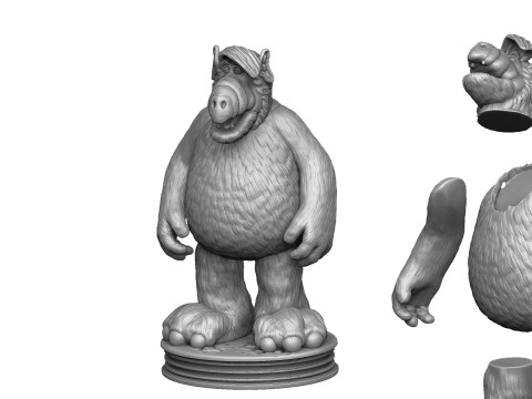 ALF Alien Life Form ASSEMBLE FOR 3D PRINT STL TWO OPTIONS Modèles 3D en vedette