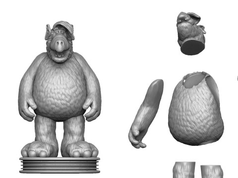 ALF Alien Life Form ASSEMBLE FOR 3D PRINT STL TWO OPTIONS Modèles 3D en vedette
