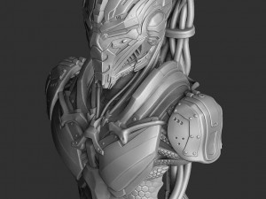 CYRAX MK11 FOR 3D PRINT BUST STL 3D Model