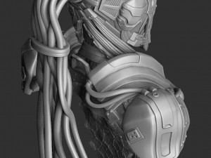 CYRAX MK11 FOR 3D PRINT BUST STL 3D Model