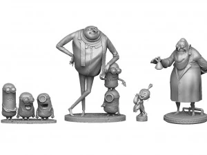 SET DESPICABLE ME UNTUK STL CETAK 3D Model 3D