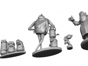 SET DESPICABLE ME FOR 3D PRINT STL 3D Модель