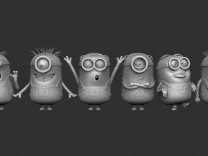 MINIONS FOR 3D PRINT STL ASSEMBLE AND SEPARATELY 3D Model