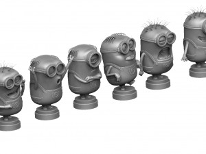 MINIONS FOR 3D PRINT STL ASSEMBLE AND SEPARATELY 3D Model