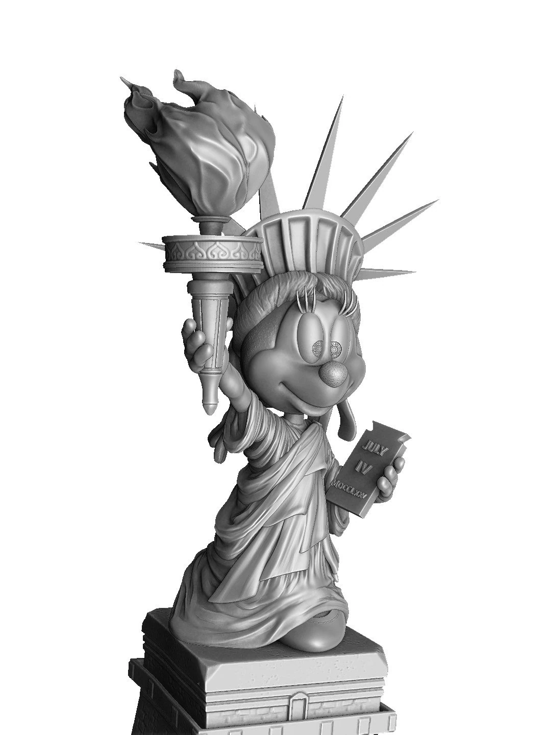 MINNIE MOUSE LIBERTY FOR 3D PRINT STL 3D Model .c4d .max .obj .3ds .fbx .stl .blend 