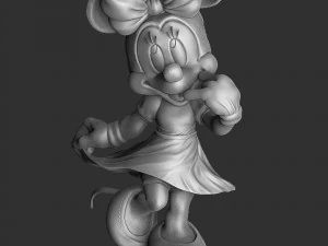 Minnie Mouse CON FIORE PER STAMPA 3D STL assemblato e solido Modello 3D