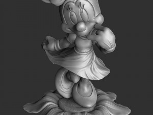 Minnie Mouse WITH FLOWER FOR 3D PRINT STL assemble and solid 3D Модель
