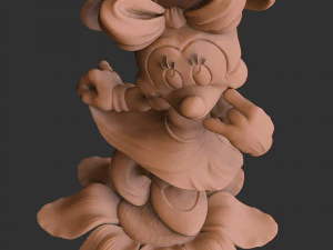Minnie Mouse CON FIORE PER STAMPA 3D STL assemblato e solido Modello 3D