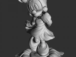 Minnie Mouse CON FIORE PER STAMPA 3D STL assemblato e solido Modello 3D
