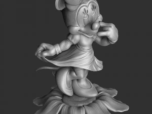 Minnie Mouse CON FIORE PER STAMPA 3D STL assemblato e solido Modello 3D