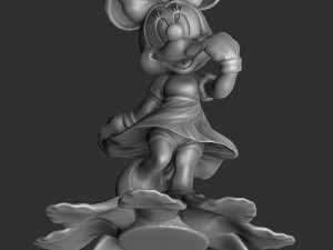 Minnie Mouse WITH FLOWER FOR 3D PRINT STL assemble and solid 3D Модель