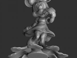 Minnie Mouse CON FIORE PER STAMPA 3D STL assemblato e solido Modello 3D