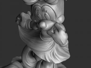 Minnie Mouse CON FIORE PER STAMPA 3D STL assemblato e solido Modello 3D