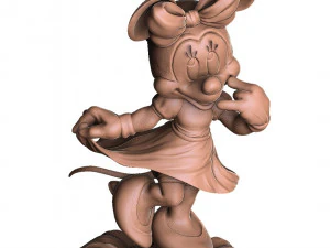 Minnie Mouse CON FIORE PER STAMPA 3D STL assemblato e solido Modello 3D