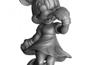 Minnie Mouse CON FIORE PER STAMPA 3D STL assemblato e solido Modello 3D