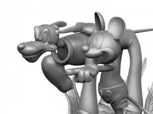 MICKEY MOUSE AND PLUTO FOR 3D PRINT STL 3D Model