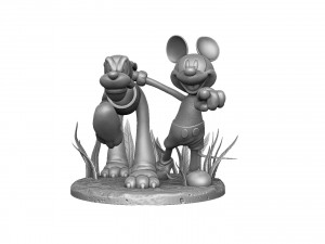 MICKEY MOUSE AND PLUTO FOR 3D PRINT STL 3D Модель