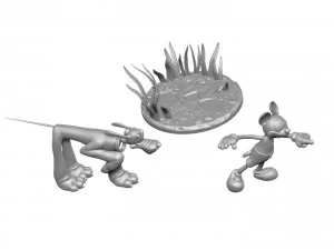 MICKEY MOUSE AND PLUTO FOR 3D PRINT STL 3D Model
