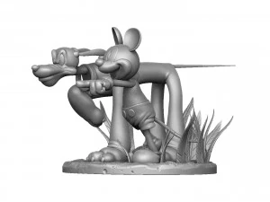 MICKEY MOUSE AND PLUTO FOR 3D PRINT STL 3D Model