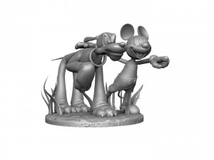 MICKEY MOUSE AND PLUTO FOR 3D PRINT STL 3D Модель