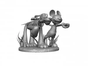 MICKEY MOUSE AND PLUTO FOR 3D PRINT STL 3D Model