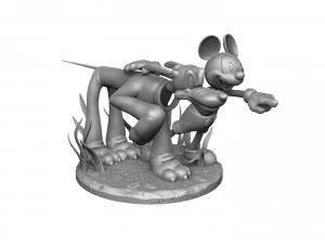 MICKEY MOUSE AND PLUTO FOR 3D PRINT STL 3D Model