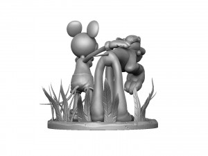 MICKEY MOUSE AND PLUTO FOR 3D PRINT STL 3D Модель