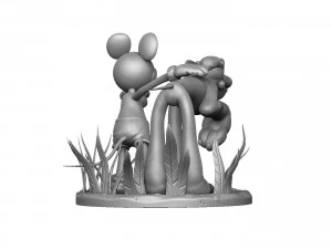 MICKEY MOUSE AND PLUTO FOR 3D PRINT STL 3D Model