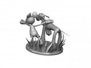 MICKEY MOUSE AND PLUTO FOR 3D PRINT STL 3D Model