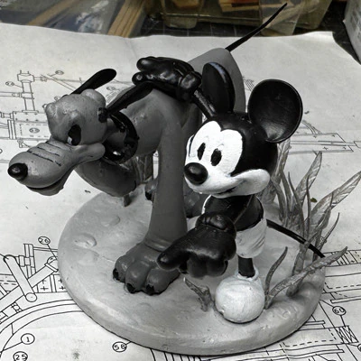 MICKEY MOUSE AND PLUTO FOR 3D PRINT STL 3D Model .c4d .max .obj .3ds .fbx .stl .blend 