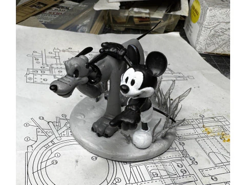 MICKEY MOUSE AND PLUTO FOR 3D PRINT STL 3D Model