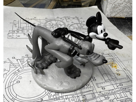 MICKEY MOUSE AND PLUTO FOR 3D PRINT STL 3D Модель