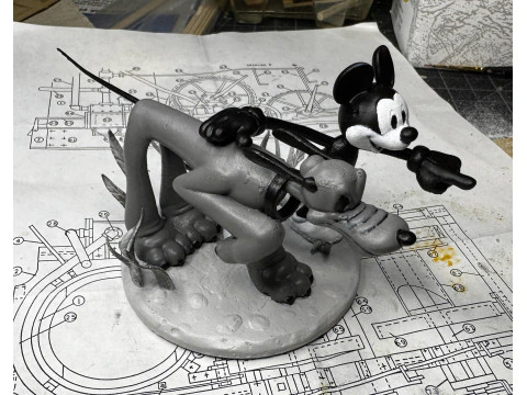 MICKEY MOUSE AND PLUTO FOR 3D PRINT STL 3D Model