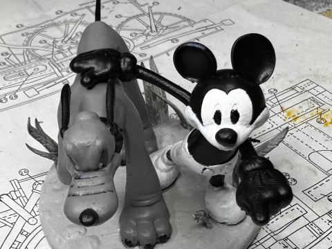 MICKEY MOUSE AND PLUTO FOR 3D PRINT STL 3D Модель