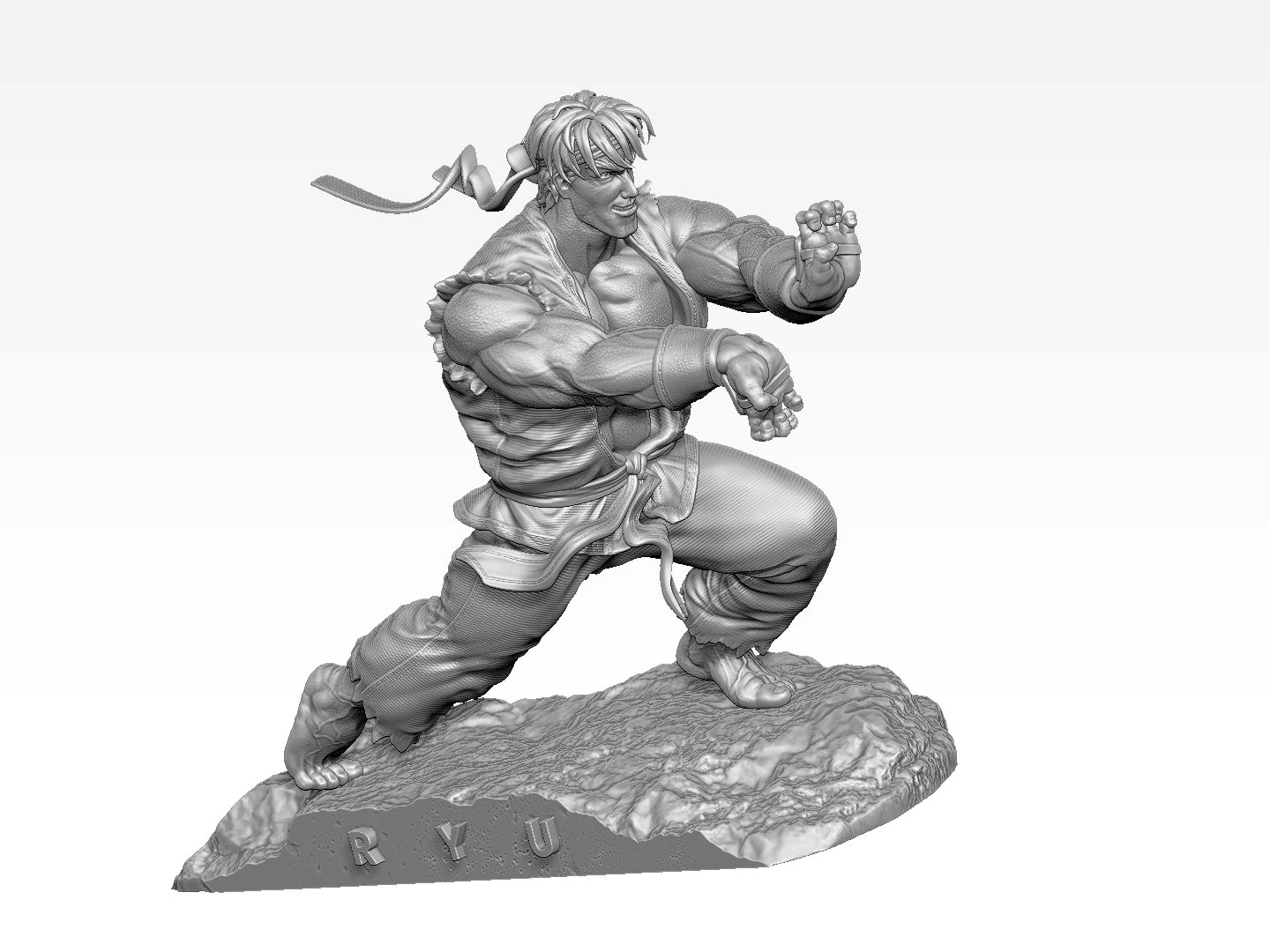 Ryu in Street Fighter 2 for 3D printing STL 3D Model .c4d .max .obj .3ds .fbx .stl .blend 