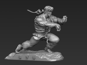 Ryu in Street Fighter 2 for 3D printing STL Modelo 3D