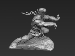 Ryu in Street Fighter 2 for 3D printing STL Modelo 3D