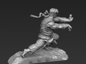 Ryu in Street Fighter 2 for 3D printing STL Modelo 3D
