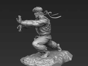 Ryu in Street Fighter 2 for 3D printing STL Modelo 3D