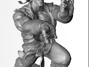 Ryu in Street Fighter 2 for 3D printing STL Modelo 3D