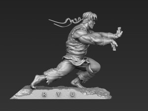 Ryu in Street Fighter 2 for 3D printing STL Modelo 3D