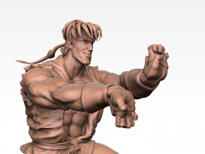 Ryu in Street Fighter 2 for 3D printing STL Modelo 3D