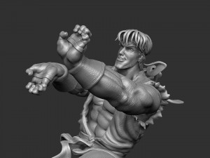 Ryu in Street Fighter 2 for 3D printing STL Modelo 3D